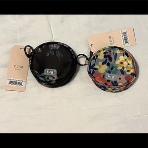 Lug coin pouch set- Wildflower multi and Bouquet Black